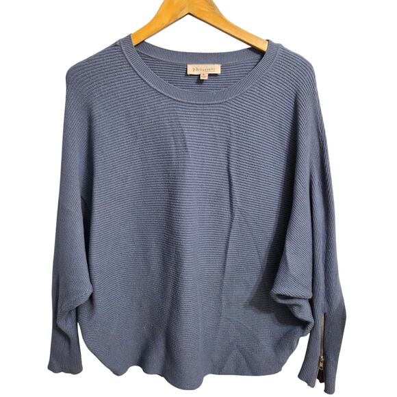 Philosophy Republic Clothing Woman's Blue Sweater Zips On Sleeves Size XL - Picture 4 of 8